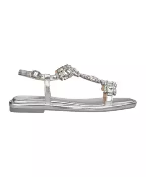 Сандалии со стразами и квадратным носком Alma En Pena, серый