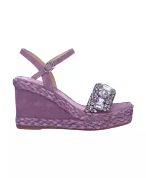 Сандалии со стразами и танкеткой на ремешках Alma En Pena, фиолетовый