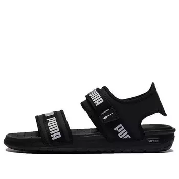 Сандалии softride slide 'wordmark - black white' Puma, черный