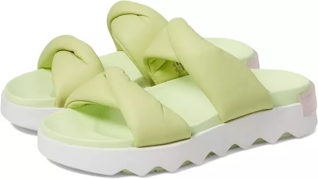 Сандалии SOREL Viibe Twist Slide, цвет Luminous Lime/Whitened Pink
