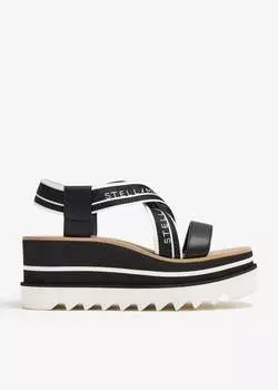Сандалии Stella Mccartney Sneak-Elyse Striped Platform, черный