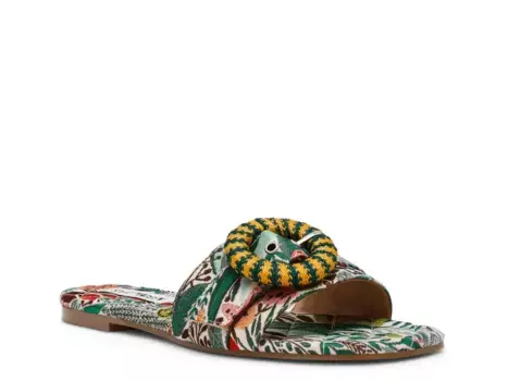 Сандалии Steve Madden Merla, зеленый, с разноцветным цветочным принтом