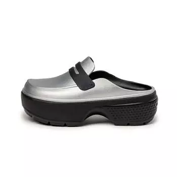 Сандалии Stomp Metallic Loafer Crocs, серебряный