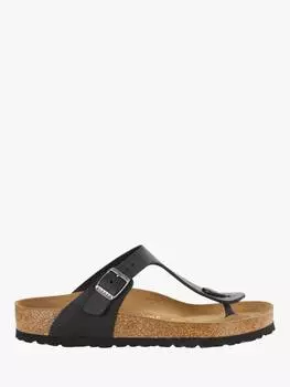 Сандалии-стринги из промасленного нубука gizeh Birkenstock, черный