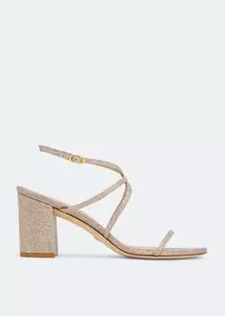 Сандалии STUART WEITZMAN Barelythere 75 block sandals, металлик