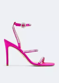 Сандалии STUART WEITZMAN Gemcut 100 strappy sandals, розовый