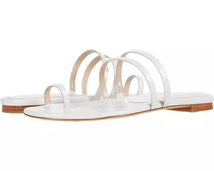 Сандалии Stuart Weitzman Leonita Slide, цвет White Smooth Calf