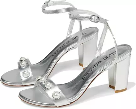 Сандалии Stuart Weitzman Nearlybare Portia Sandal, серебряный