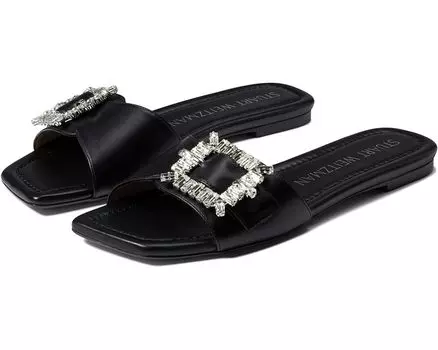Сандалии Stuart Weitzman Shine Buckle Slide Sandal, черный