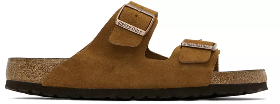 Сандалии Tan Regular Arizona с мягкой стелькой Birkenstock