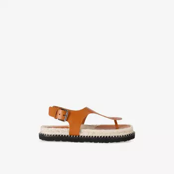 Сандалии-танкетки Castaner Tokyo кожаные, коричневый