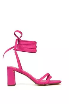 Сандалии 'Tanyel' на среднем каблуке из искусственной замши со шнуровкой XY London, розовый