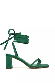 Сандалии 'Tanyel' на среднем каблуке из искусственной замши со шнуровкой XY London, зеленый
