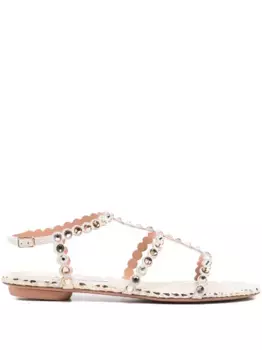 Сандалии Tequila с фестонами и стразами Aquazzura, нейтральный