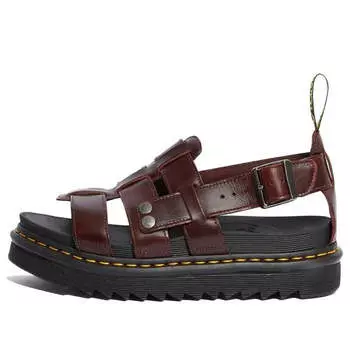 Сандалии terry sandals leather brown Dr. Martens, красный