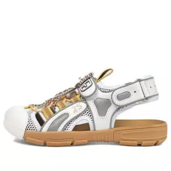 Сандалии tinsel sport sandals 'crystal white grey' Gucci, белый