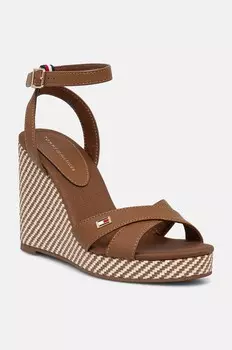 Сандалии Tommy Hilfiger IM RAFFIA SANDAL, коричневый