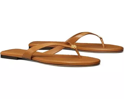 Сандалии Tory Burch Capri Leather Flip-Flop, цвет Caramel Corn