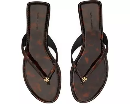 Сандалии Tory Burch Classic Flip Flop, цвет Tortoise Patent