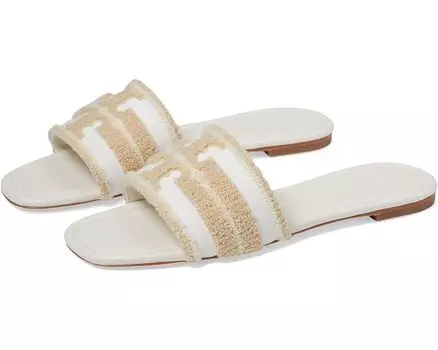 Сандалии Tory Burch Double T Slides, цвет Natural/ Light Alabaster