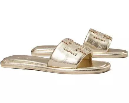 Сандалии Tory Burch Double T Sport Slide, цвет Spark Gold/Spark Gold/Spark Gold