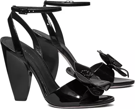 Сандалии Tory Burch Flower Heeled Sandal, цвет Perfect Black