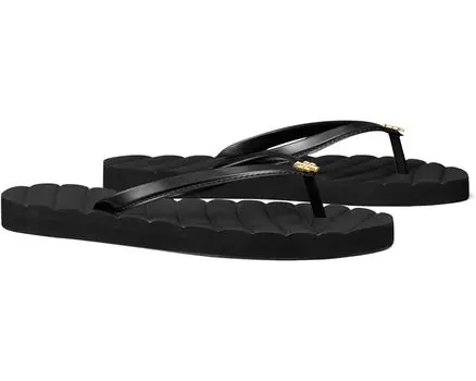 Сандалии Tory Burch Kira Flip-Flop, цвет Perfect Black/Perfect Black/Gold