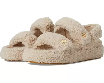 Сандалии Tory Burch Kira Shearling Sport Sandal, серо-коричневый