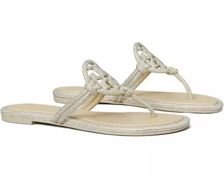 Сандалии Tory Burch Miller Knotted Pave, цвет Stone Gray
