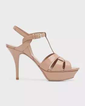 Сандалии Tribute из лакированной кожи 105 мм Saint Laurent
