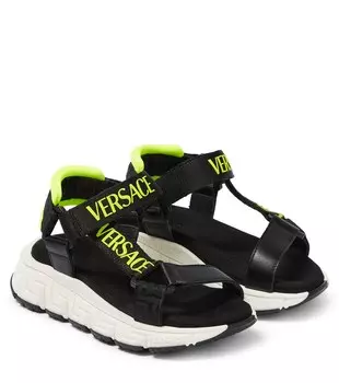 Сандалии Trigreca с логотипом Versace, черный