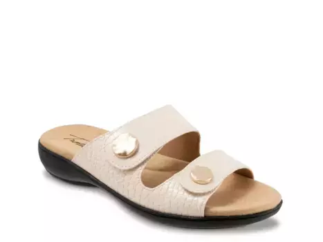 Сандалии Trotters Ruthie, цвет: белый, крокодиловый принт