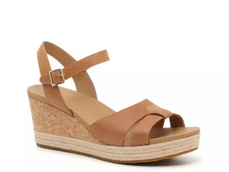 Сандалии UGG Cloverdale Espadrille на танкетке, коньячного цвета