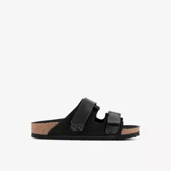 Сандалии Uji с двойным ремешком из нубука и замши Birkenstock, черный