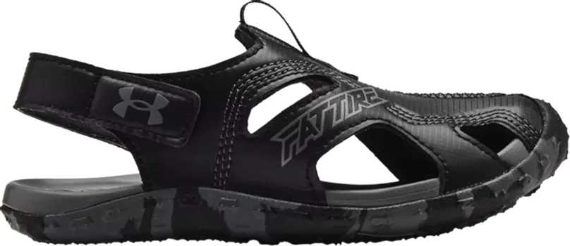 Сандалии Under Armour Fat Tire Defender Sandal PS Black Camo, черный