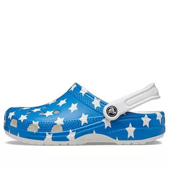 Сандалии usa pattern printing lightweight cozy sandals blue red Crocs, синий