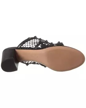 Сандалии Valentino Rockstud 60 из сетки и кожи, черный