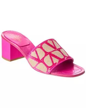 Сандалии Valentino VLogo 50 Toile Iconographe из парусины, розовый