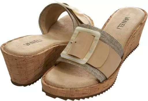 Сандалии Vaneli Cattee, цвет Camel Raffia Star/Matching Nabuk