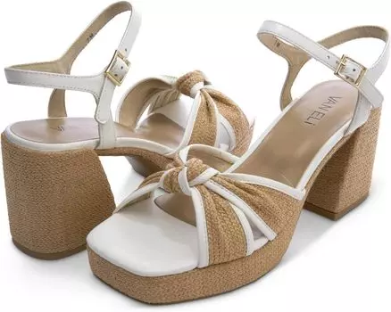 Сандалии Vaneli Mina, цвет White Nappa/Nat Raffia