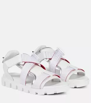 Сандалии Velcrissimo Christian Louboutin, Bianco/ Silver