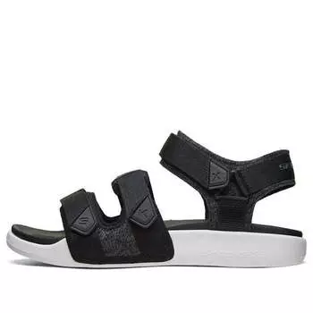 Сандалии velcro outdoor sports black white sandals Skechers, черный