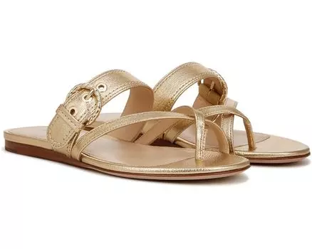 Сандалии Veronica Beard Salva-3 Slides, цвет Gold Leather