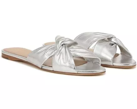 Сандалии Veronica Beard Seraphina Flat Slides, цвет Silver Leather