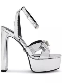 Сандалии Versace 140 мм Gianni Ribbon, серый