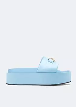 Сандалии VERSACE Medusa Biggie platform slide sandals, синий