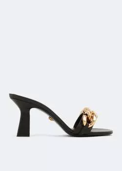 Сандалии VERSACE Medusa chain sandals, черный