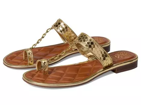 Сандалии Vince Camuto Lexiea Chain-Link Flat Sandal, цвет Grecian Gold