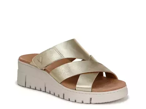 Сандалии Vionic Uptown Sunset, кожа с золотистым металликом