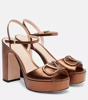 Сандалии VLogo Signature на платформе Valentino Garavani, Dark Bronze